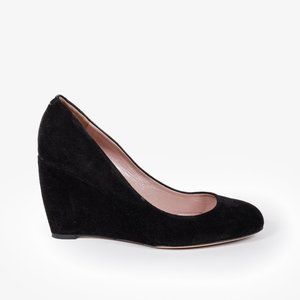 Gucci Black Suede Wedge Heels
